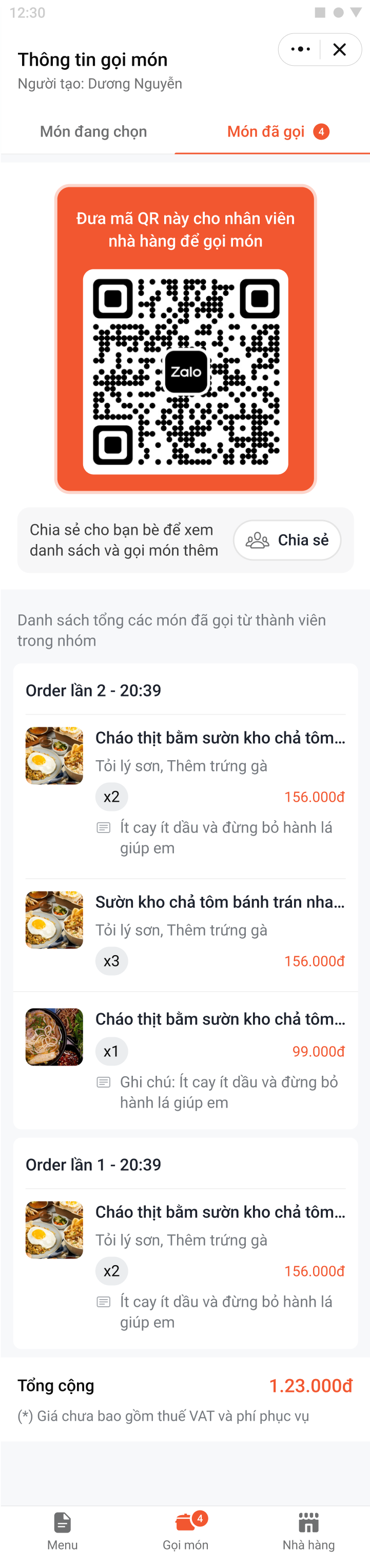 Zalo Menu Giới thiệu zMenu - QR Menu tích hợp Zalo cho Đối tác Nhà hàng | Zalo ...