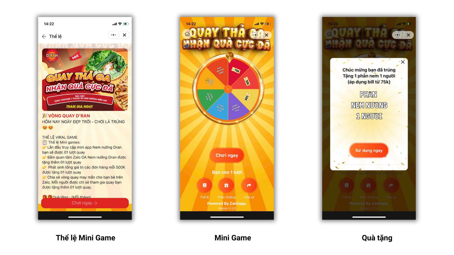 Game Vòng quay may mắn Zalo Mini App