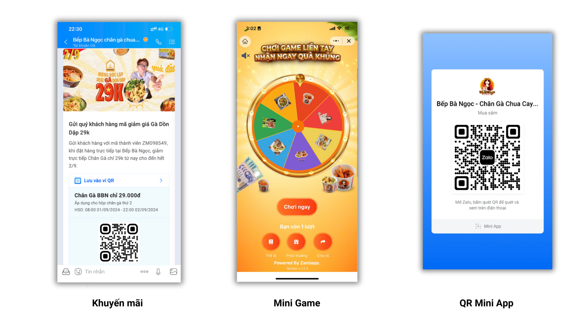 Mini game Vòng quay may mắn trên Zalo Mini App