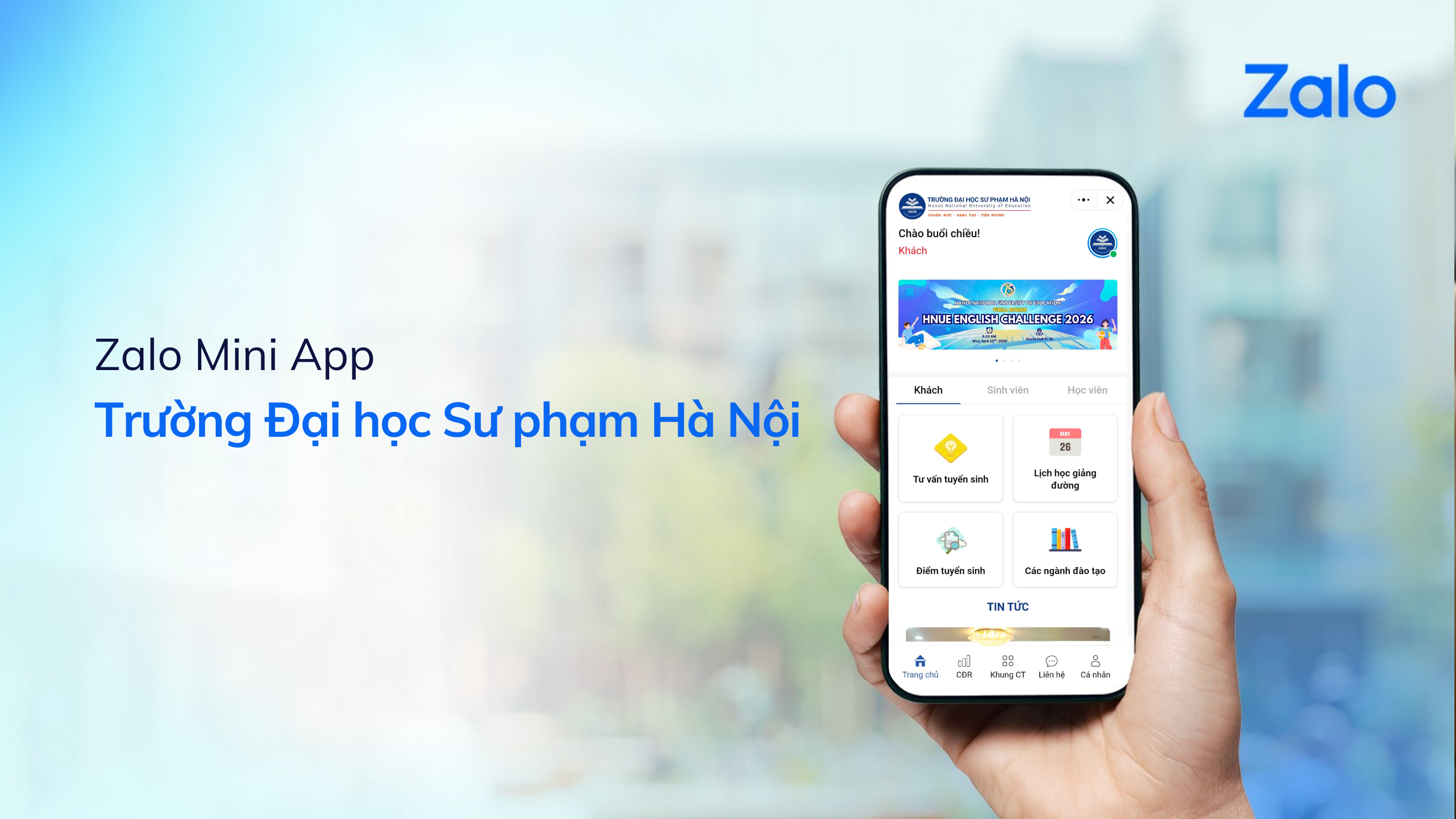 Mini App mở rộng thành cổng thông tin sinh viên nội bộ